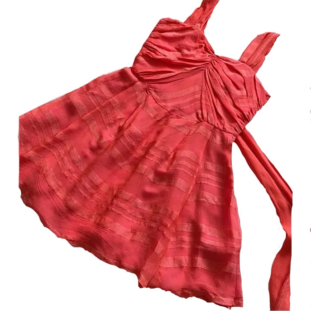 Christian Lacroix Silk Dress – Orange & Fuchsia – Luxury Designer – €1500